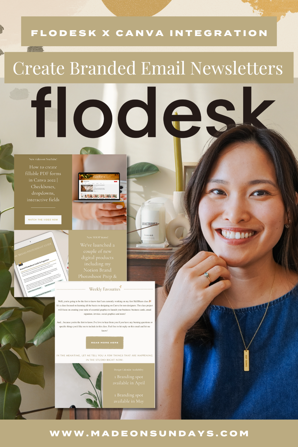 Flodesk Canva Integration to create branded email newsletters