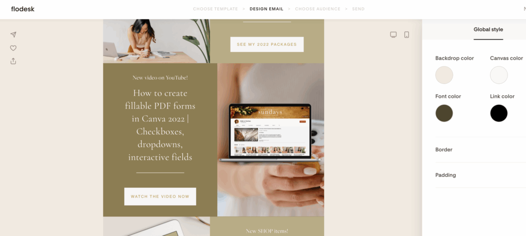 Using the Flodesk Canva integration for mockups. 